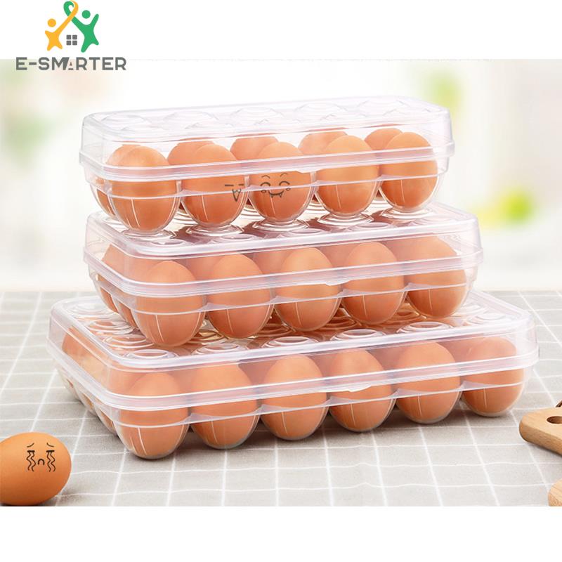 INSOUND Kitchen Egg Holder Refrigerator Egg Storage Bin Stackable Egg Dispenser with Lid (No Certification)