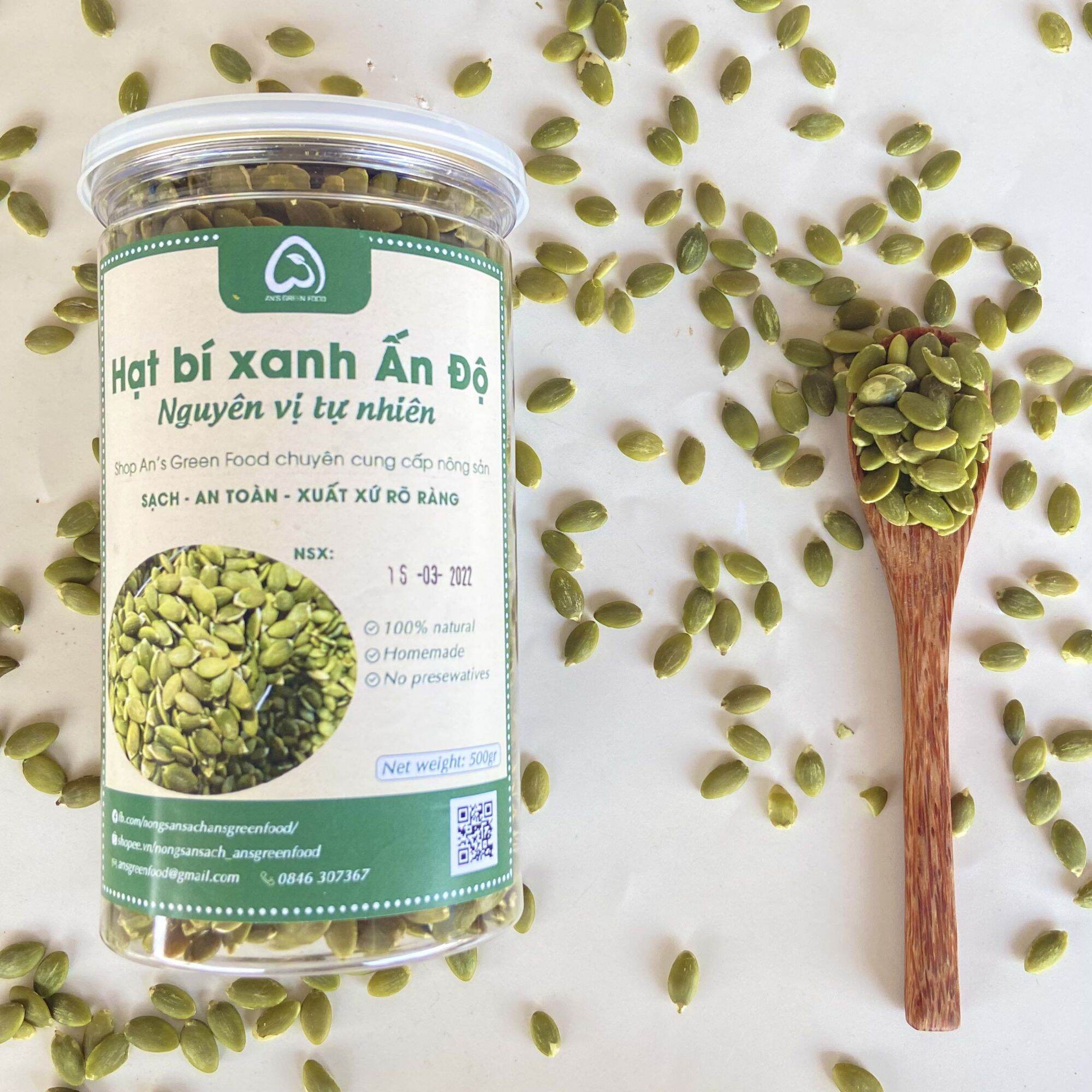 Nhân Hạt Bí Xanh Ấn Độ (Tươi hoặc Sấy chín)-250gr