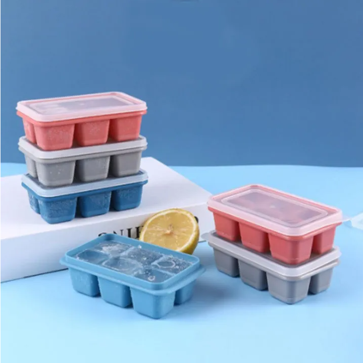 Khay Đá 6 Ô Silicone Có Nắp Đậy