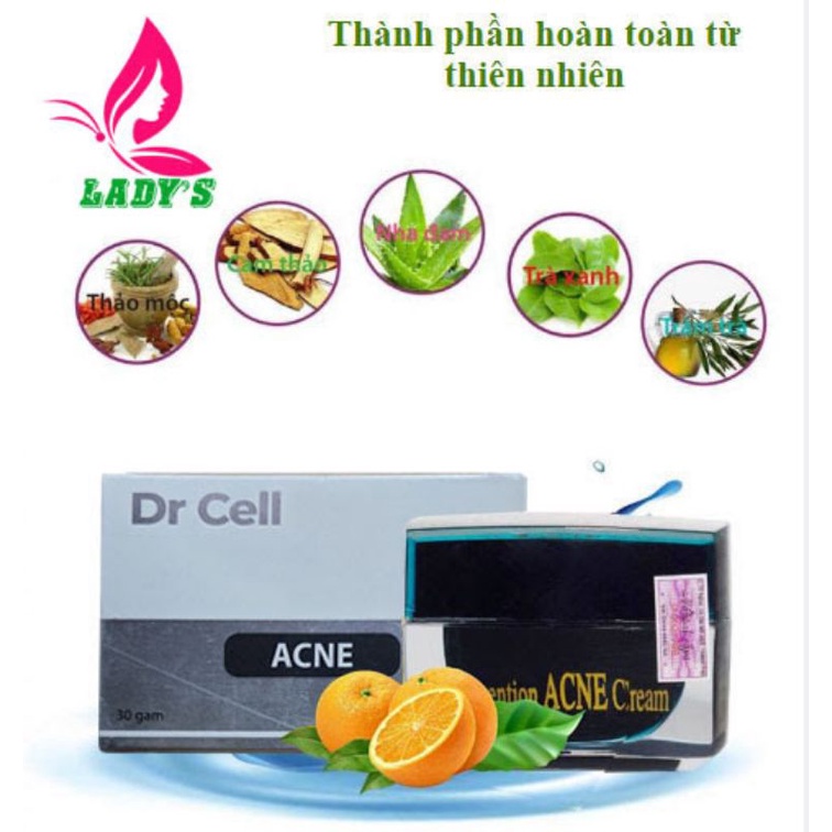 Kem ngăn ngừa mụn(CHÍNH HÃNG)Acne Prevention Dr Cell-sạch mụn mờ thâm 30ml