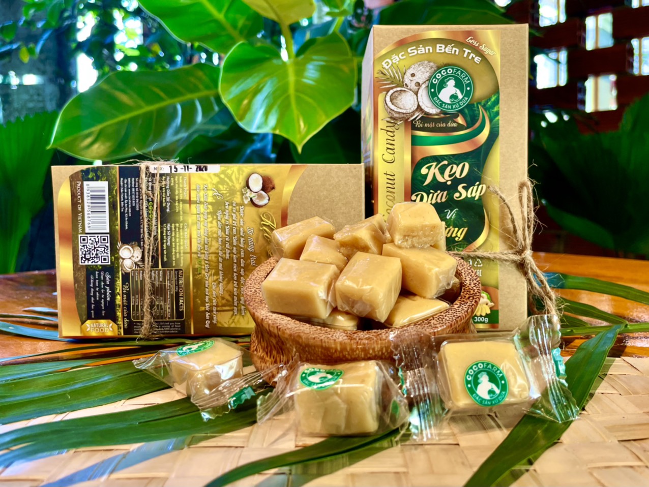 Kẹo dừa Sáp vị Gừng Cocofarm ít đường