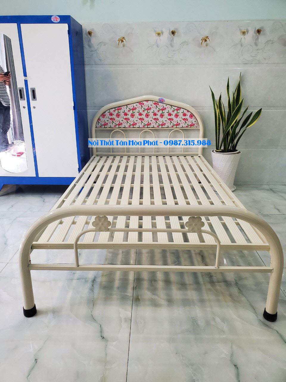 Giường sắt ngang 1m2 dài 2m Tân Hòa Phát