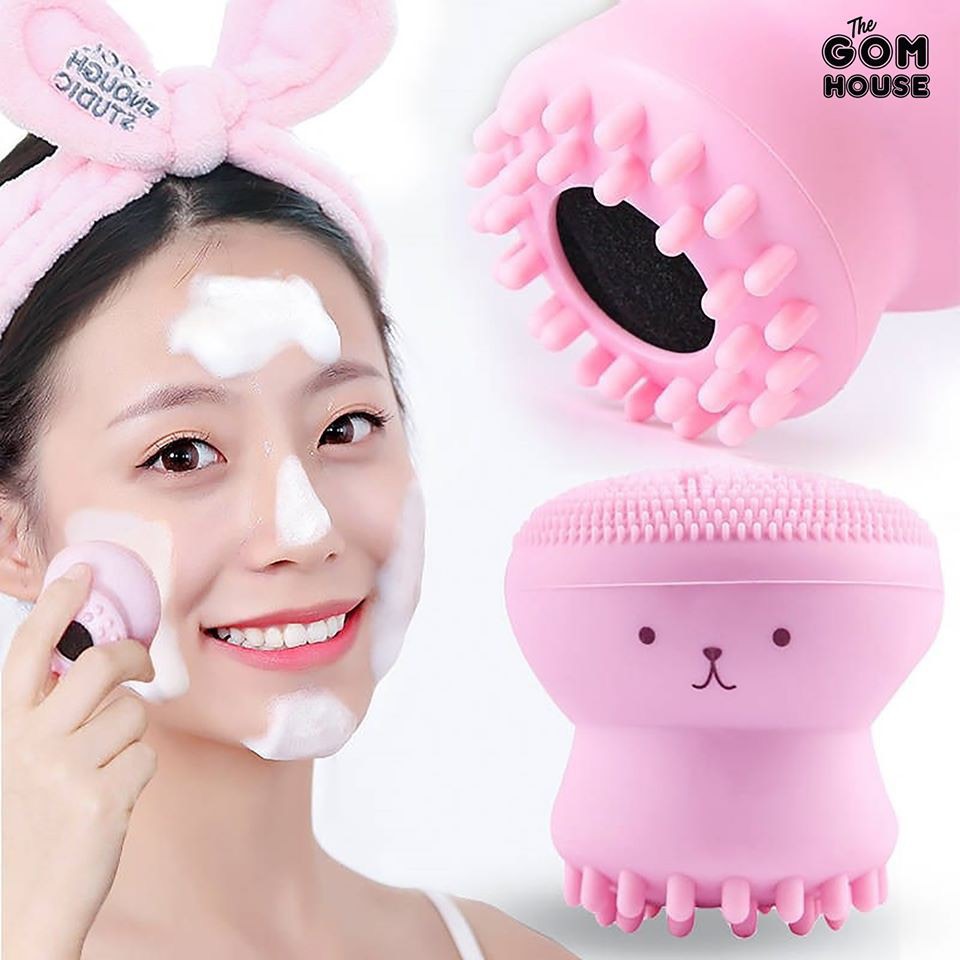 Cọ rửa mặt bạch tuộc silicon (hồng)