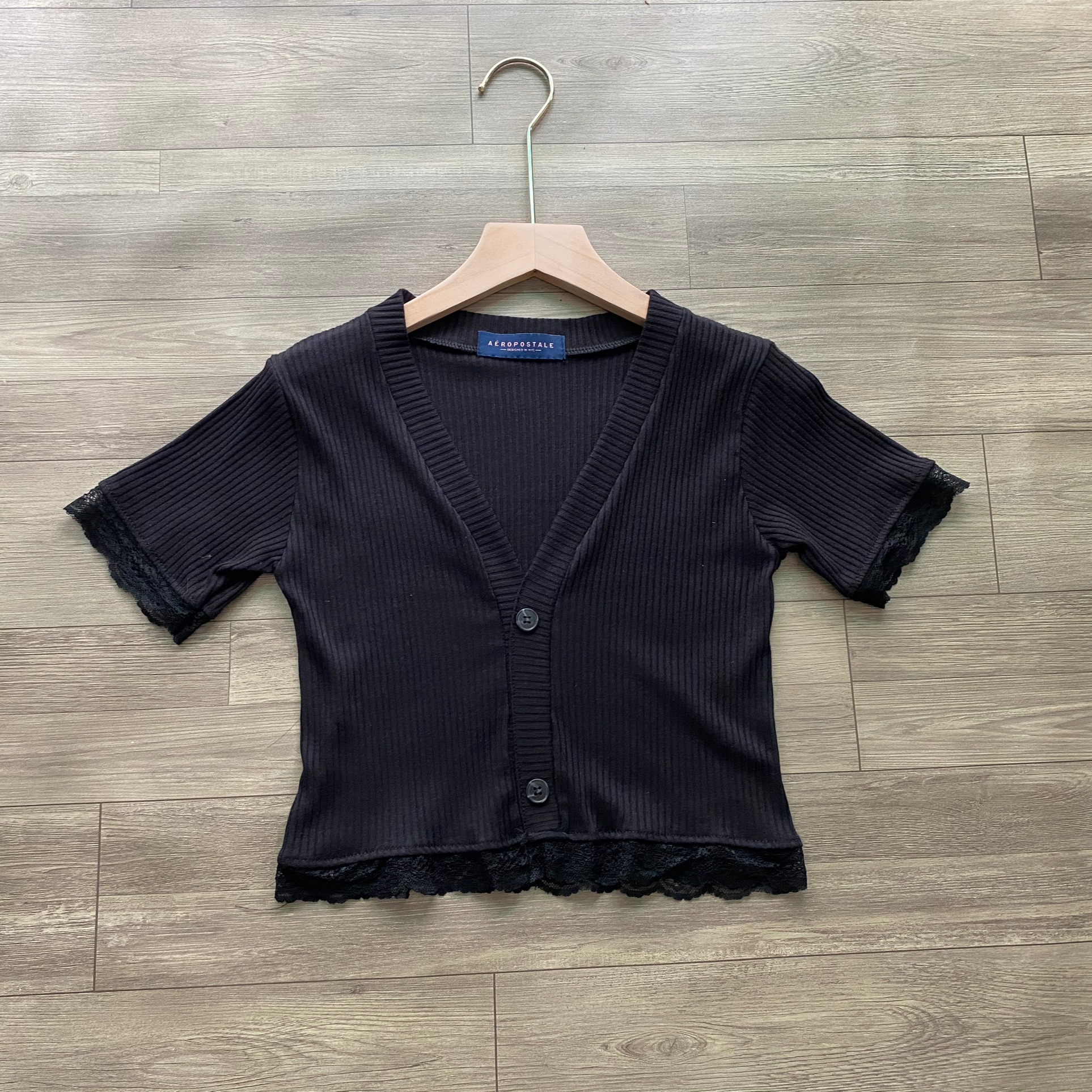 ÁO CROPTOP PHỐI REN TAY NGẮN A3CH2