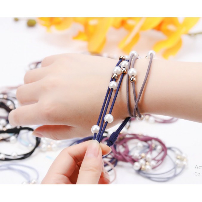THUN CỘT TÓC ĐÍNH HẠT SANG TRỌNG