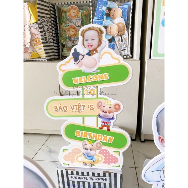 Cây welcome trang trí sinh nhật bé trai, bé gái