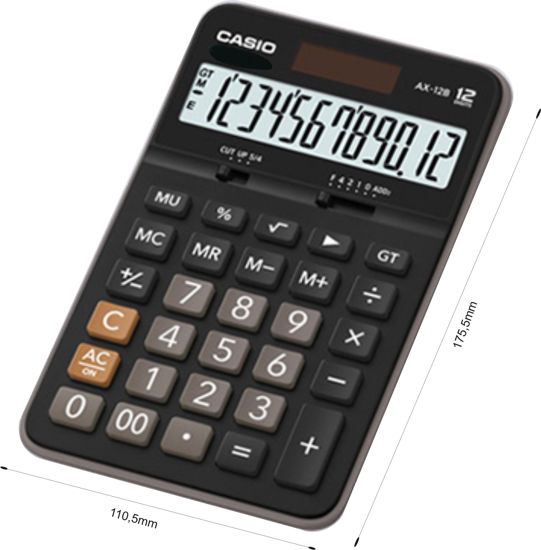 [HCM]Máy tính  văn phòng 12 số Casio AX-12B (Đen)