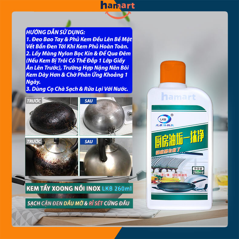 180g Stainless Steel Polish Cream Kitchen Utensils Pot Pan Rust Removal Cleaner