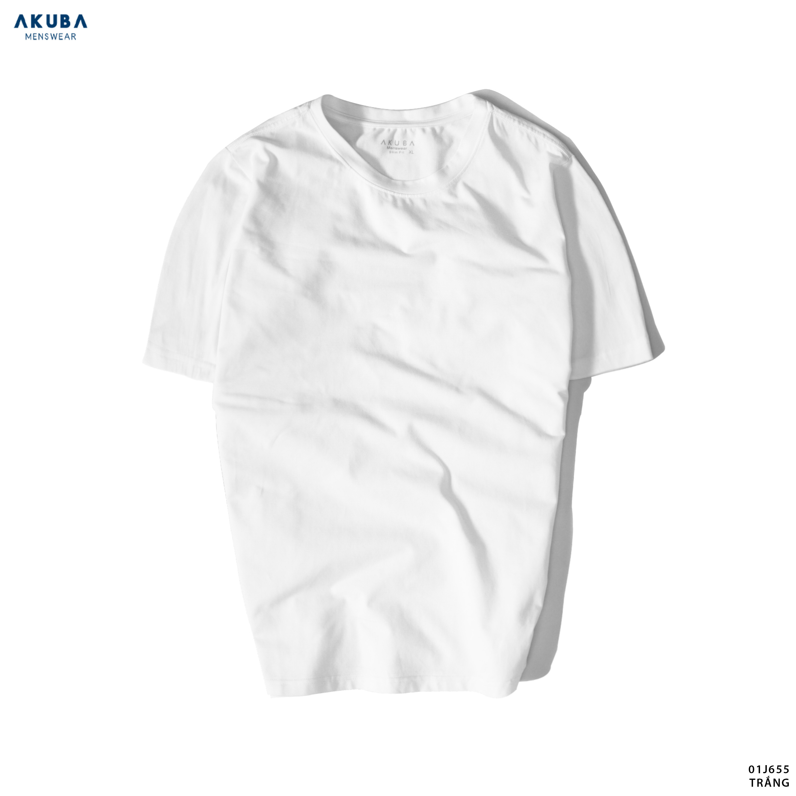 Áo thun nam trơn cotton 4 chiều AKUBA form slimfit basic tay ngắn, vải mịn, thấm hút mồ hôi tốt 01J655