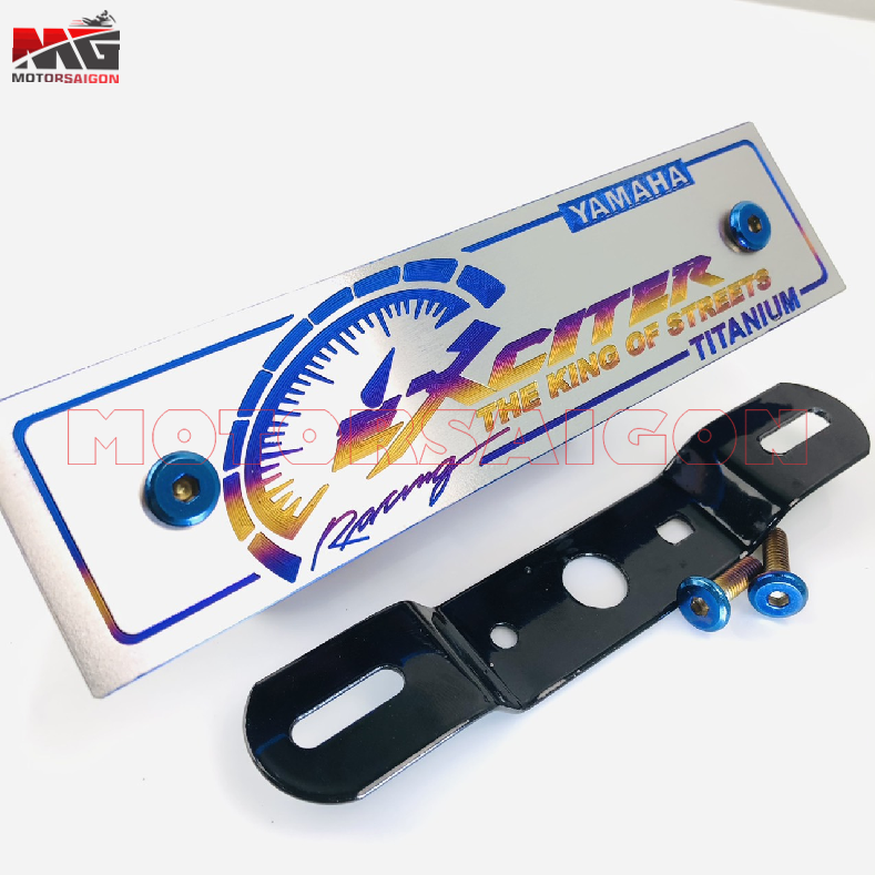 [HCM]bảng tên xe máy bảng tên titan nhập khẩu cao cấp dùng cho xe Exciter (tặng ốc titan và pát gắn) 100% titan nguyên khối motorsaigon
