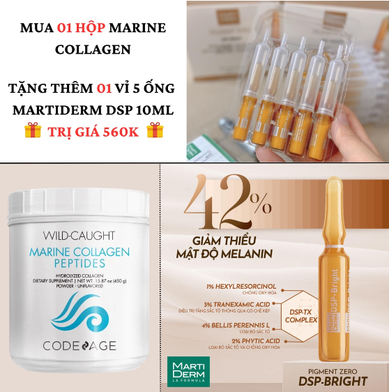 [HÀNG CÔNG TY] Bột Collagen Giúp Trẻ Hóa Căng Mịn Da Codeage Marine Collagen Peptides 450g