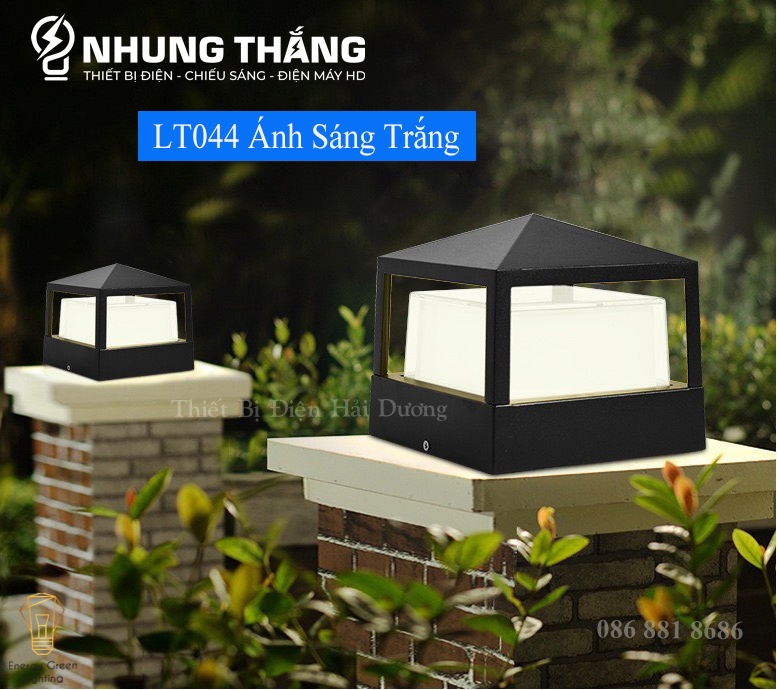 Đèn sân vườn ngoài trời - trụ cổng cột đèn hàng rào mái hiên chống nước cao cấp decor vintage - Led siêu sáng - Ánh sáng vàng - Bảo hành 12 tháng