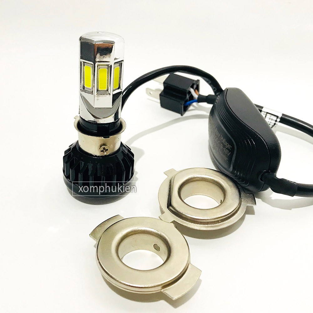[HCM]Đèn Pha Led 2 Tim R.T.D H4 Sáng Tốt Gắn Xe Máy [ 1 Chiếc ]