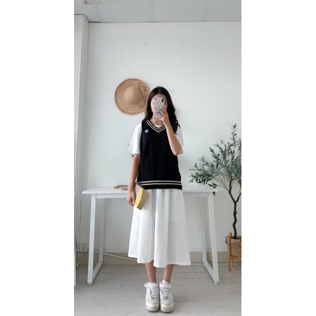 Chân váy hàn quốc chất đũi dáng xoè