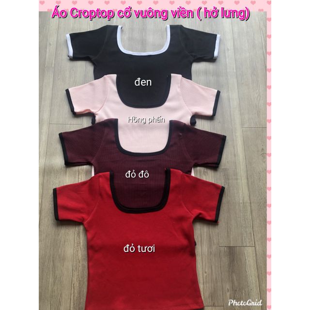 Áo croptop phối viền cổ vuông trước sau, chất lượng đảm bảo an toàn đến sức khỏe người sử dụng, cam kết hàng đúng mô tả