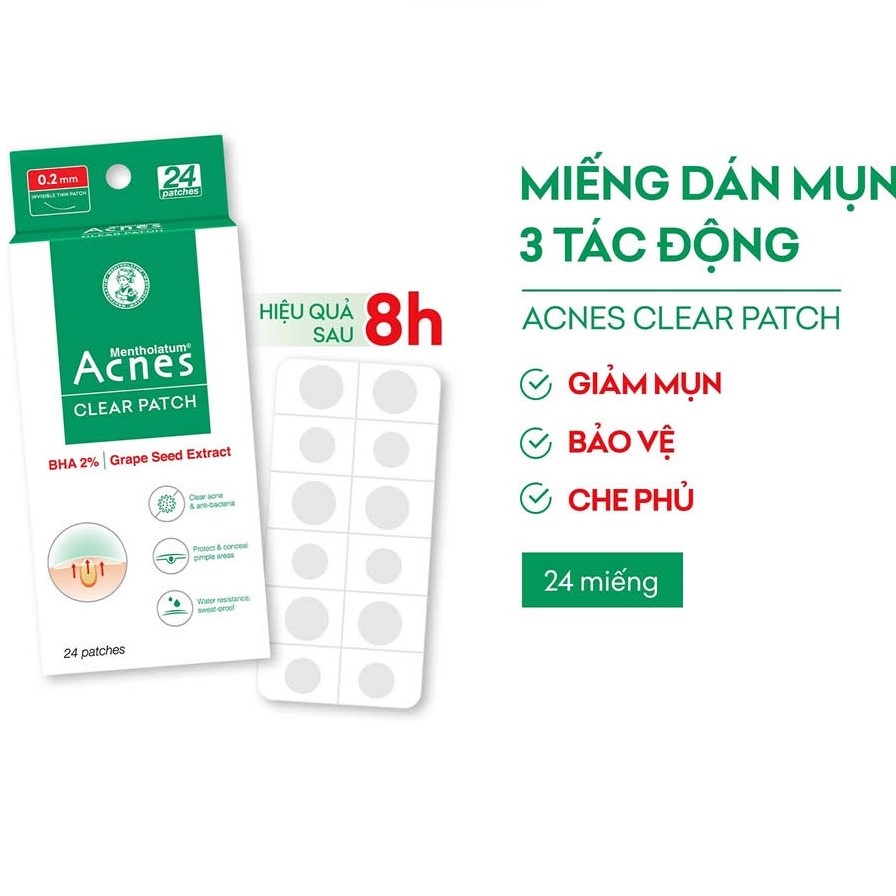 Hộp 24 Miếng Dán Mụn Acnes Clear Patch