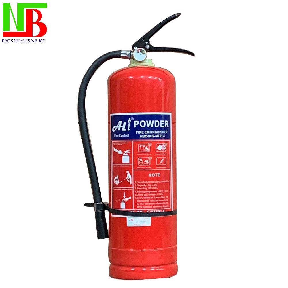Bình Chữa Cháy Bột ABC 4kg Ali, Bình Cứu Hỏa Đạt Tiêu Chuẩn PCCC