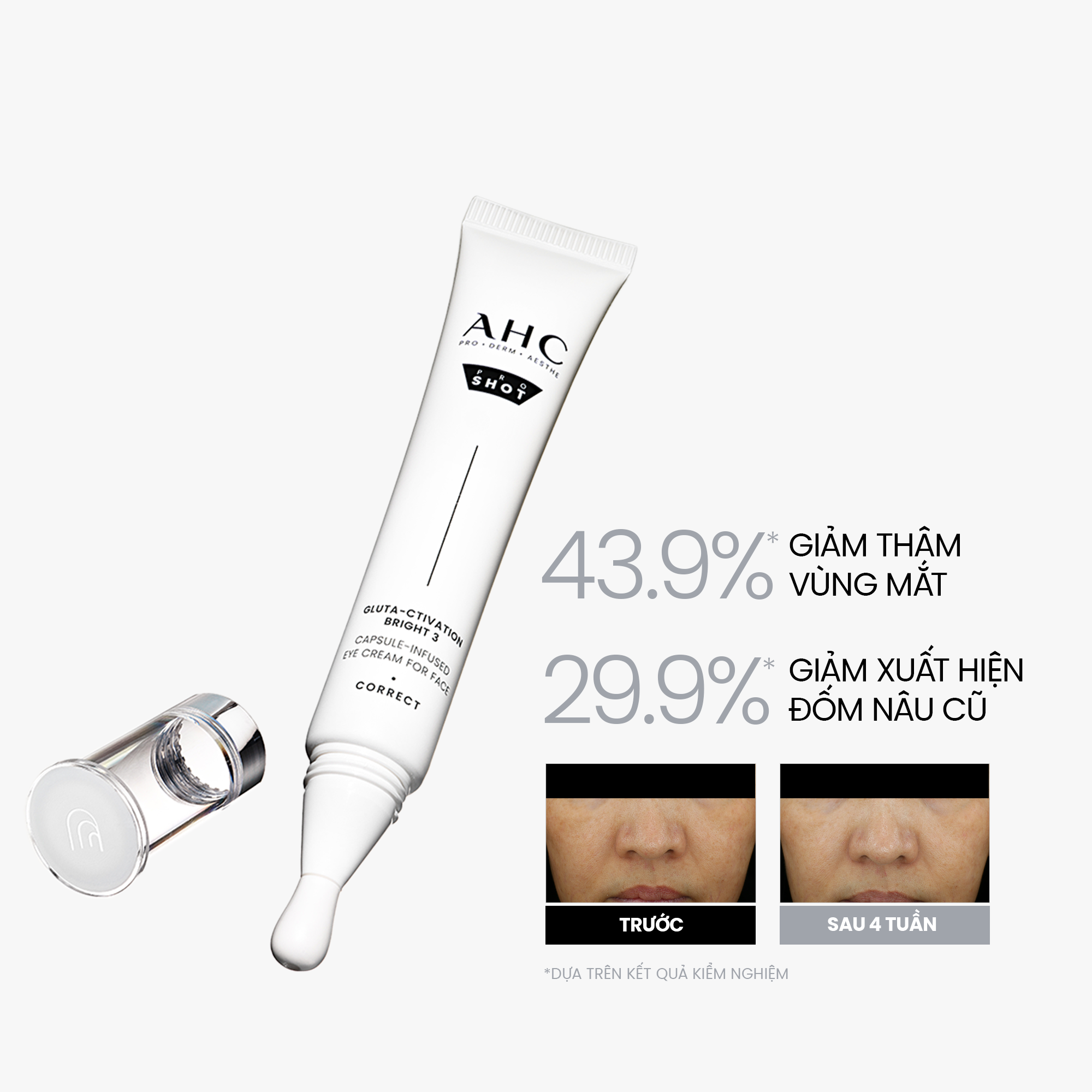 Kem mắt cho mặt mờ nám sáng da PROSHOT GLUTA-CTIVATION BRIGHT 3 AHC 30ML - Hình ảnh 5