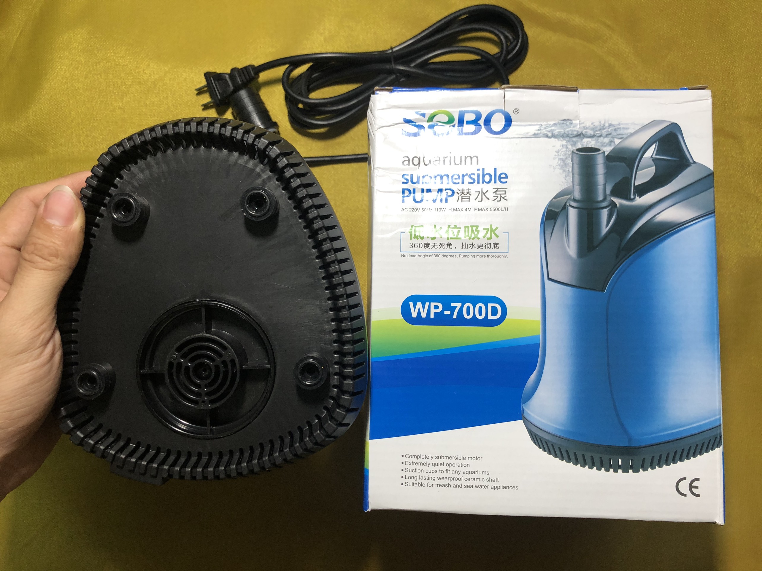 Bơm Hút Đáy 360 Độ Sobo WP-700D (110W - 5500L/H - 4M) - Bơm Chìm Hút Cặn Cho Bể Cá