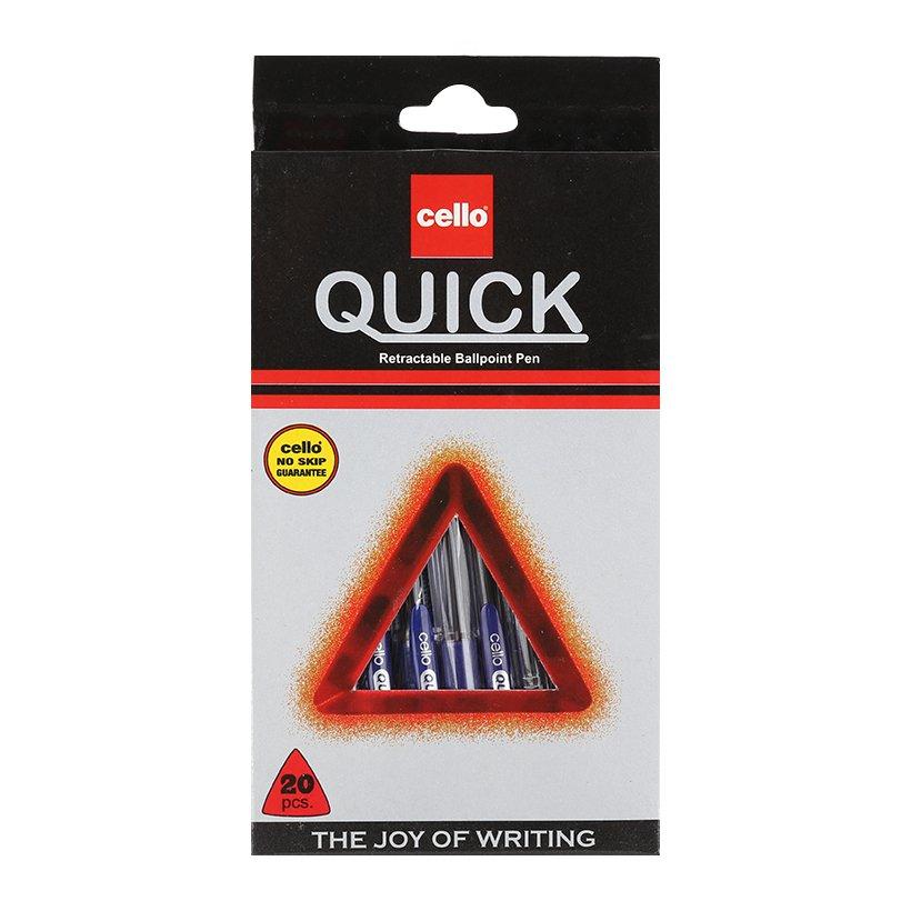 Hộp 20 Chiếc Bút Bi Cello Quick 0.7mm ( Xanh, đen, đỏ )