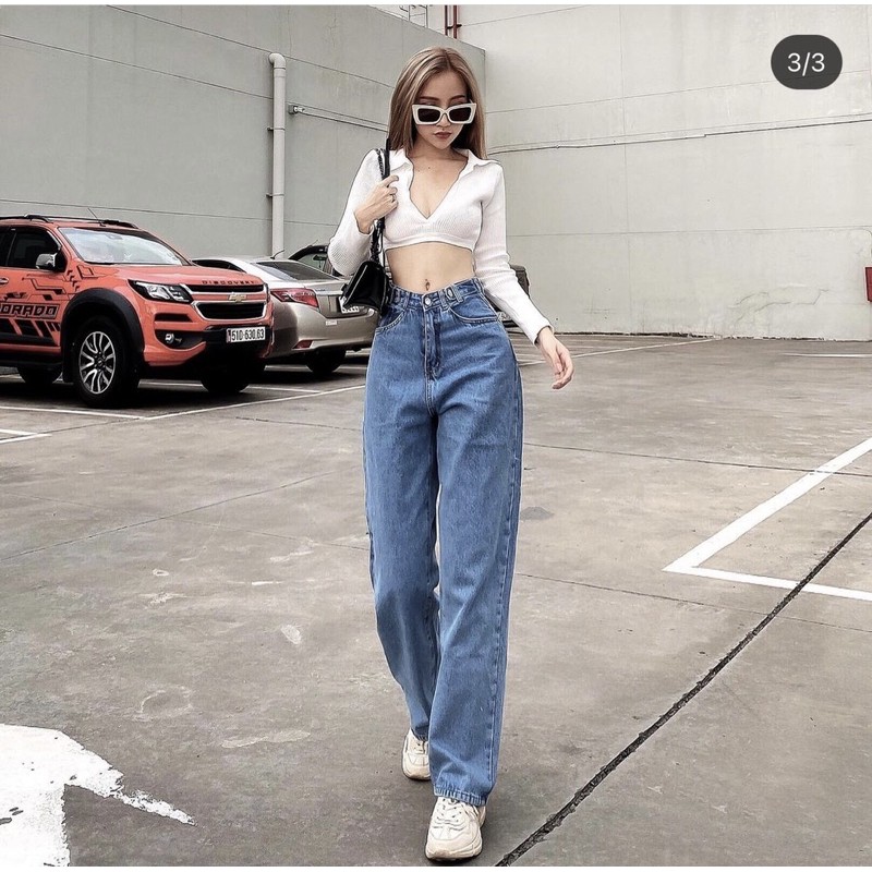 🧩BAGGY JEANS ỐNG RỘNG ĐAI NÚT