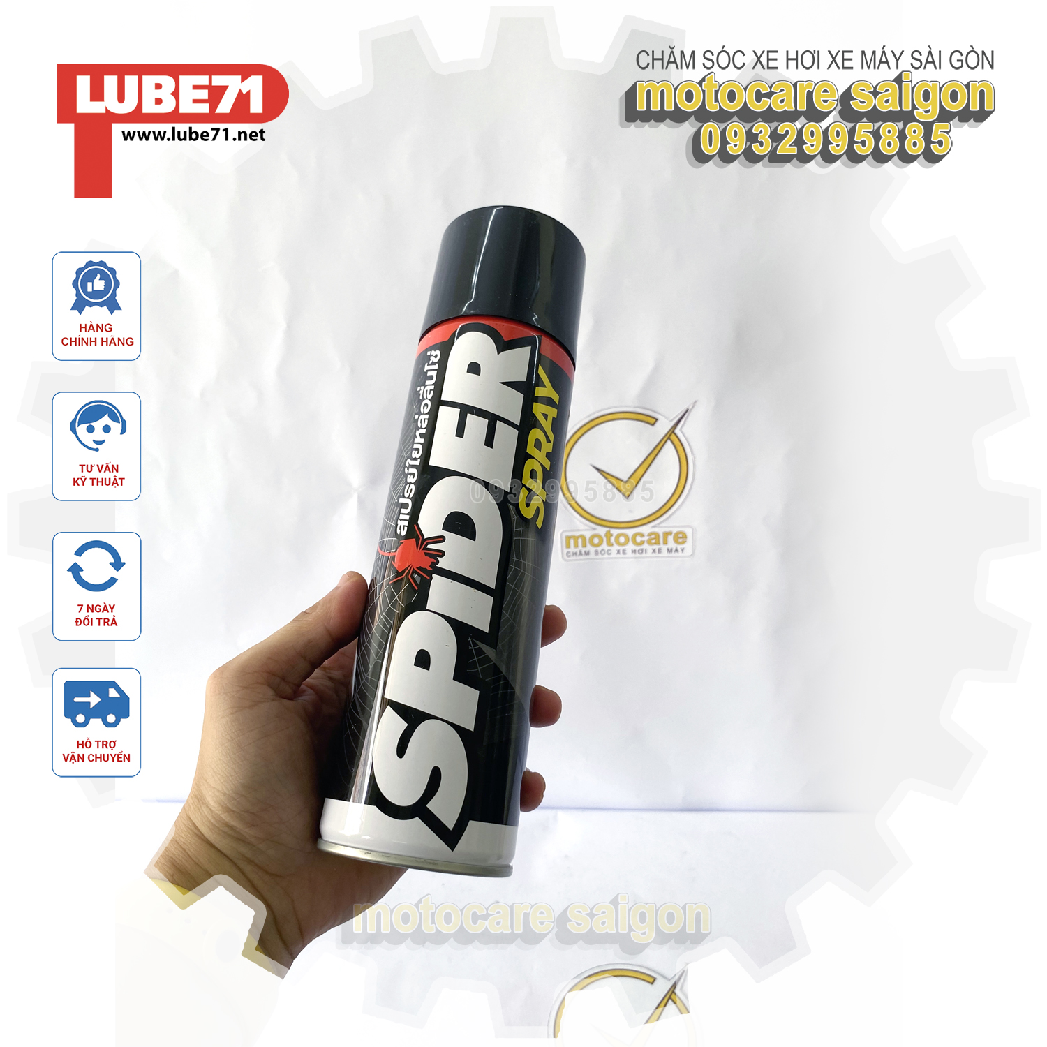Mua chai xịt dưỡng sên M50 dùng bôi trơn sên HOẶC xịt dưỡng sên Spider lựa chọn:-Mua dưỡng Spider 600ml hoặc dưỡng sên M50k 400ml