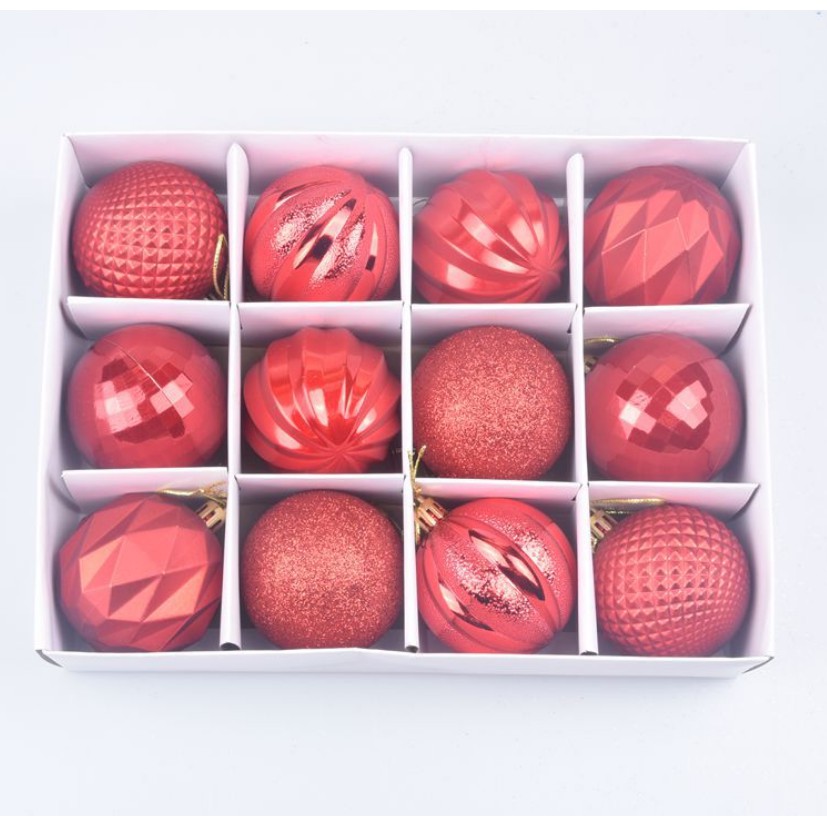 Set 6 quả châu trang trí noel 6cm mẫu e2