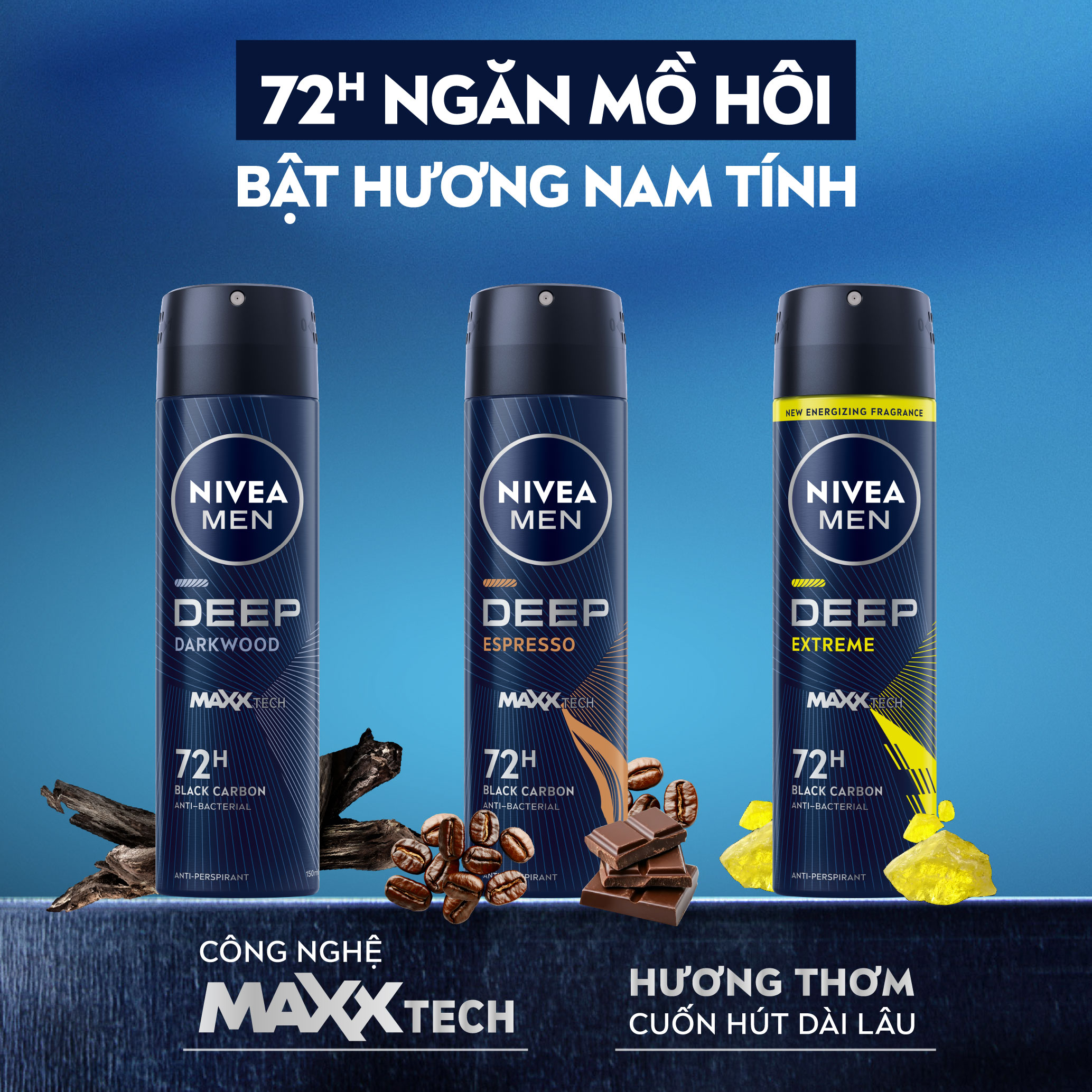 Xịt Ngăn Mùi NIVEA MEN Deep (150 ml) - 80027/85367/85371
