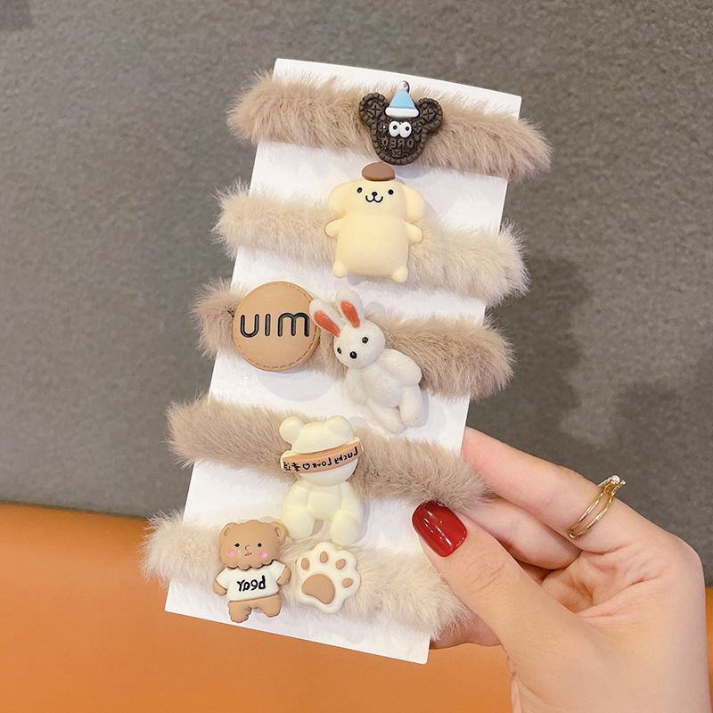 Vĩ 5 buộc tóc lông hoạt hình cho bé