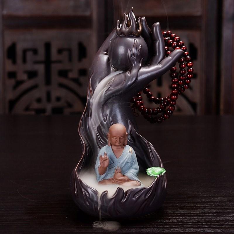 Đảo Ngược Zen Chai Trầm Hương Như Lai Phật Quan Âm Quả Phật Thủ Chai Giả Cổ Gốm Sứ Lư Đốt Trầm Gỗ Đàn Hương Hun Khói