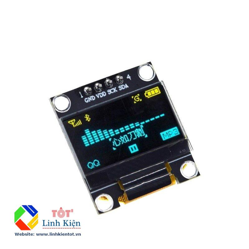 Màn Hình LCD OLED 0.96 Inch 12864 Giao Tiếp IIC màu Vàng - Xanh