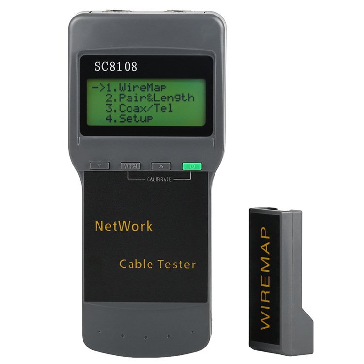 Sc8108 thiết bị kiểm tra cáp mạng không dây di động mạng kỹ thuật số bộ kiểm tra & đo cáp điện thoại lan với màn hình lcd công cụ cáp đồng trục rj45