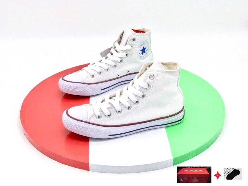 Box Tem Tag+ tặng Vớ Giày Sneaker CONVERSE CLASSIC hàng SupF+ trắng cổ cao