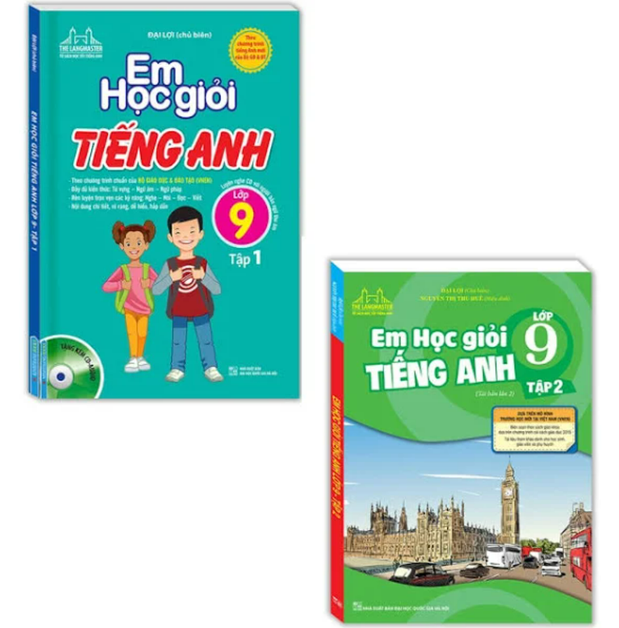 Sách - combo em học giỏi tiếng anh lớp 9 tập 1 + tập 2