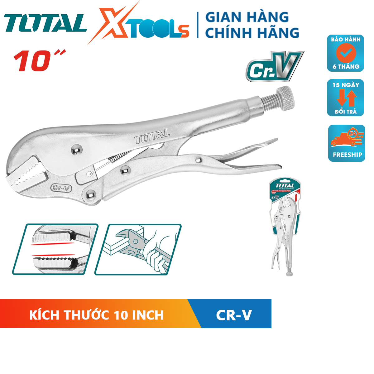 10 inches total straight jaw pliers