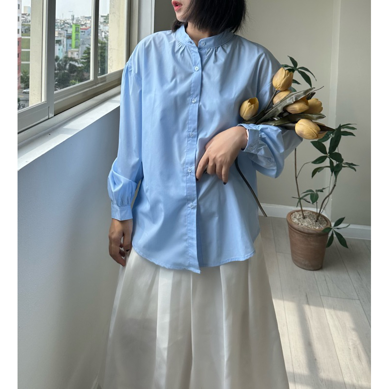Áo sơ cổ trụ Nữ SATHY cao cấp ( Chube Shirt )