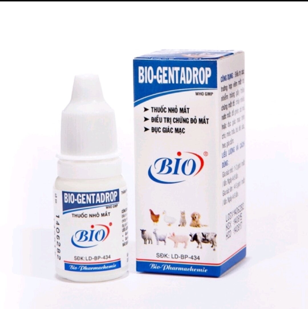 Nước nhỏ mắt cho chó mèo Bio - Gentadrop 10ml