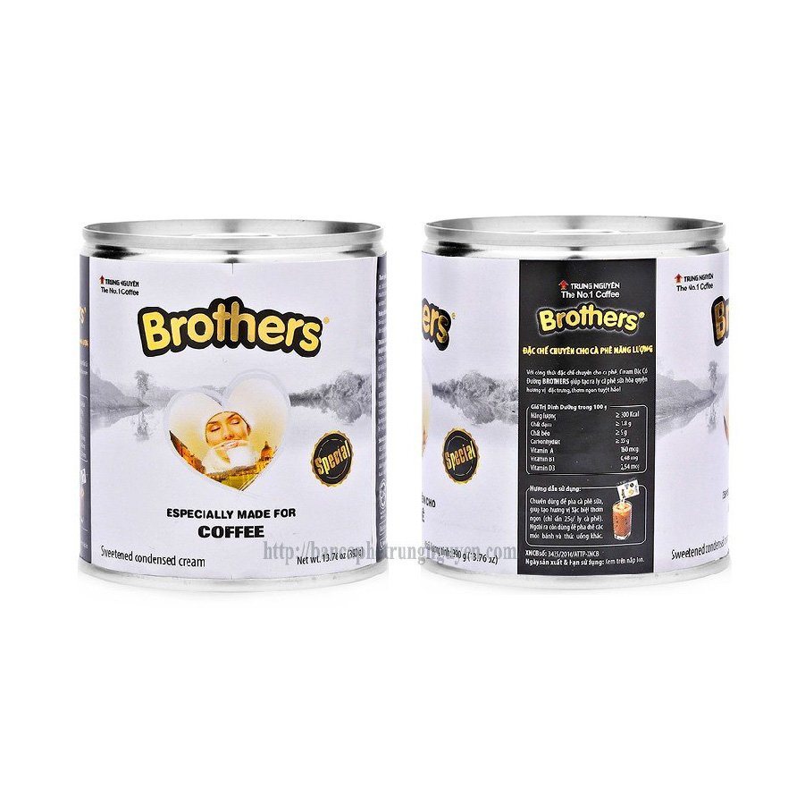 [HSD:12 Tháng] Trung Nguyên Legend Sữa Đặc Brothers - Lon 390gr - Nguyên Liệu Pha Chế Cà Phê