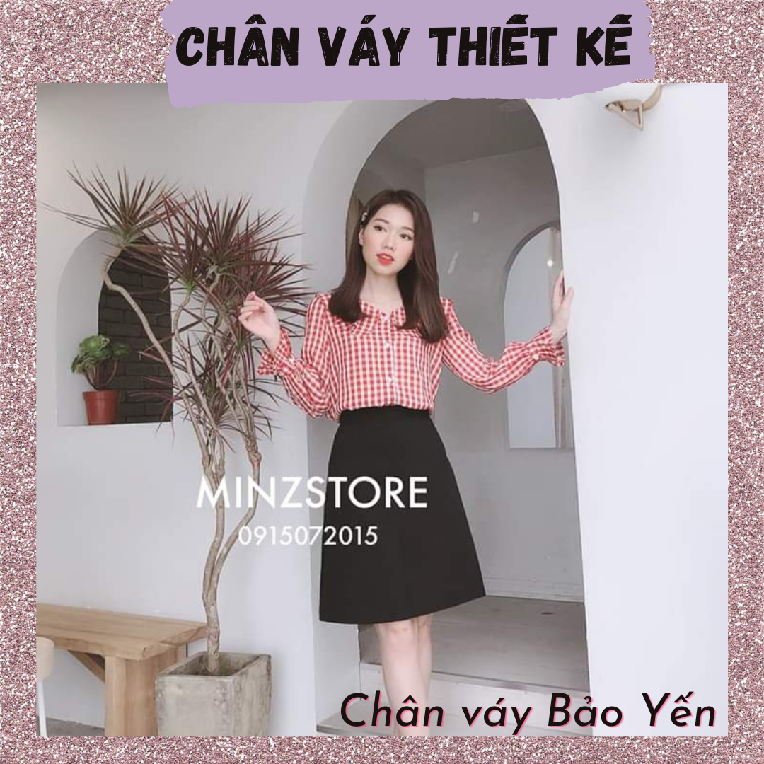 Chân váy chữ A màu đen dài 50cm