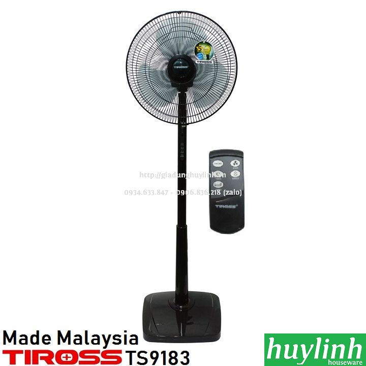 [HCM]Quạt cây đứng Tiross TS9183 - Malaysia - Có Remote