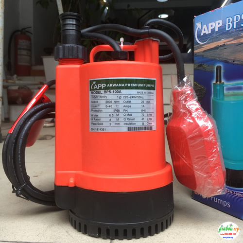 Máy Bơm Chìm APP BPS 100 BPS-100A có phao 220v-100w chính hãng BH 6 tháng