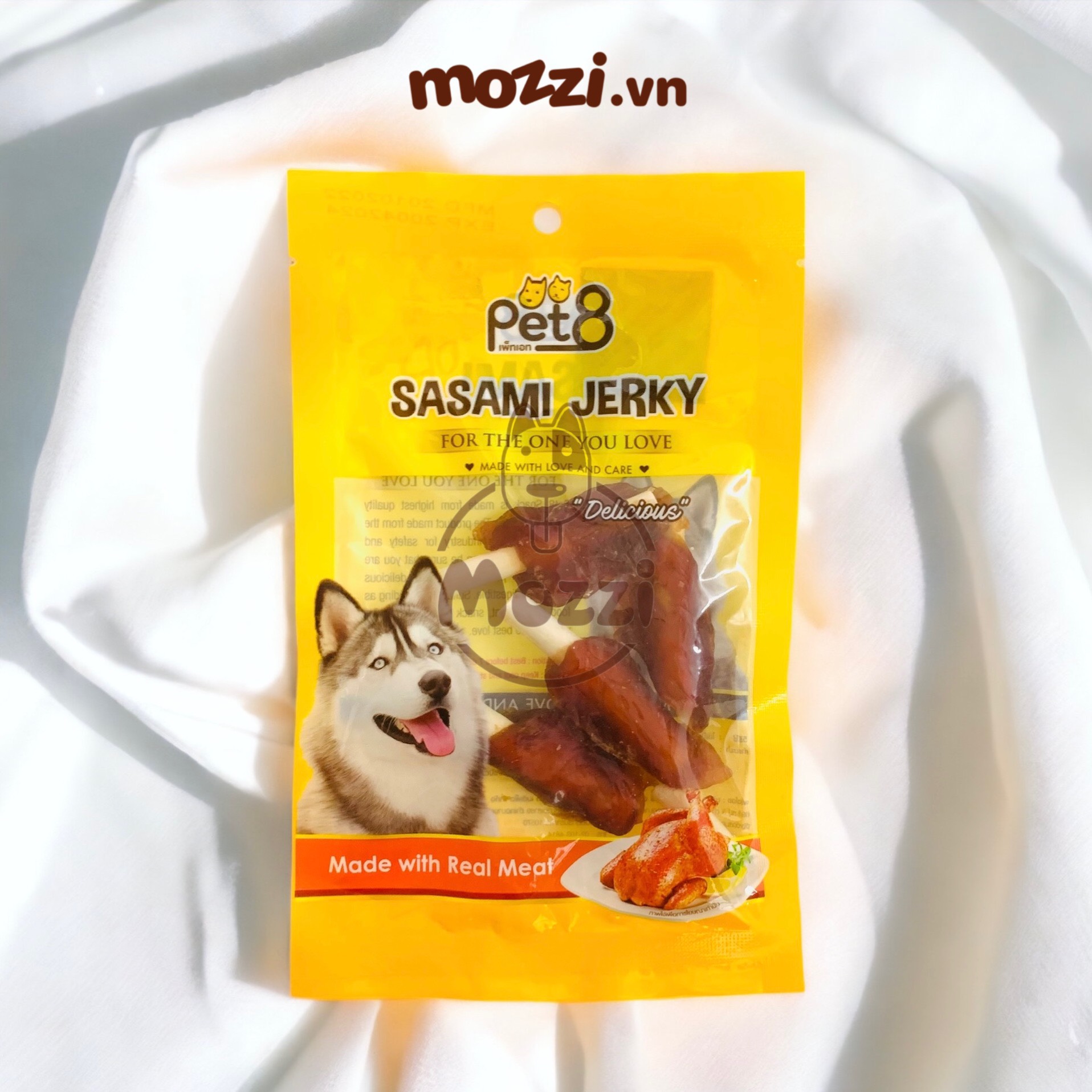 Pet8 sasami jerky gà sấy cho chó 50gr