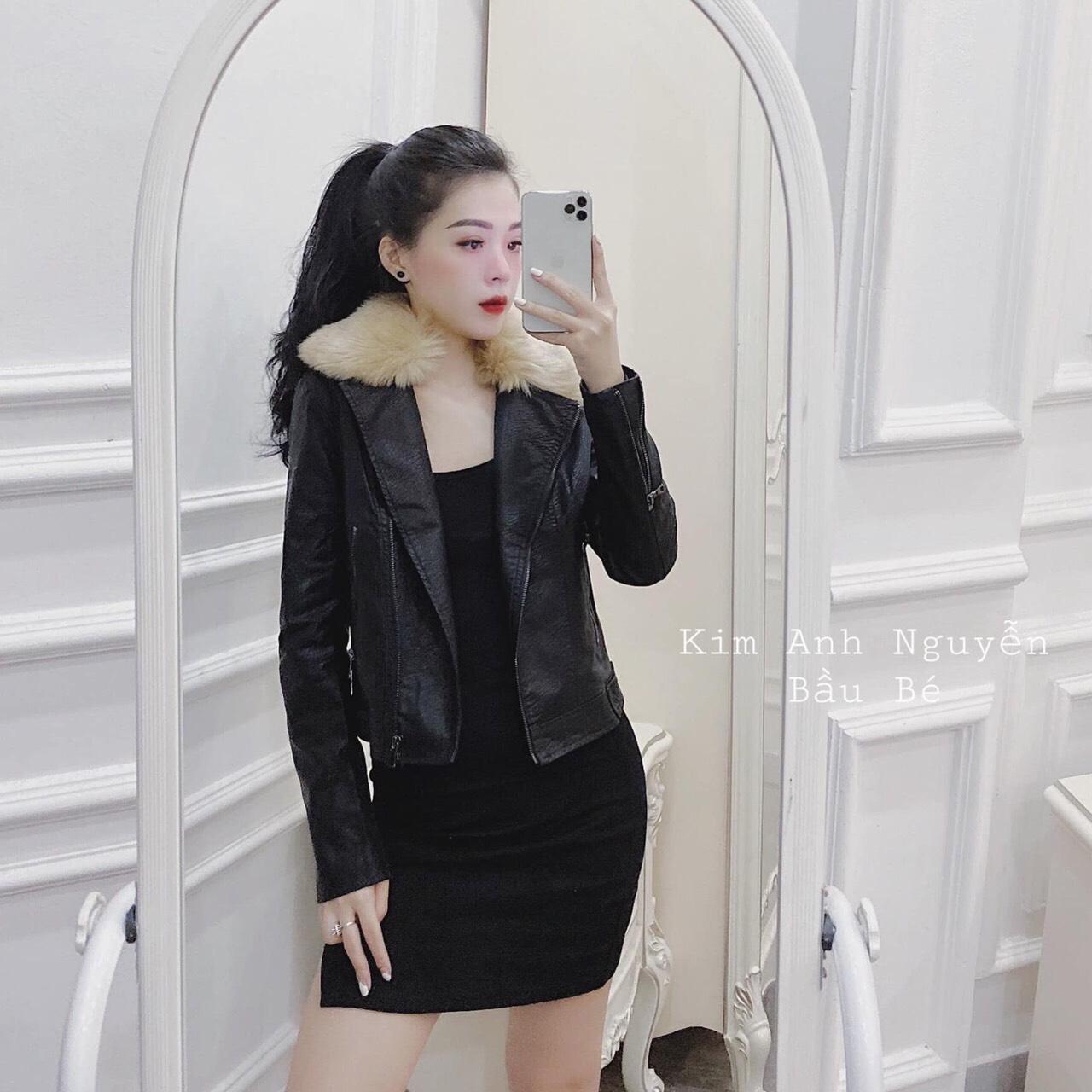 (Kèm hình thật ) ÁO KHOÁC DA NỮ - PHỐI LỒNG HÀNG NHẬP QUẢNG CHÂU CAO CẤP