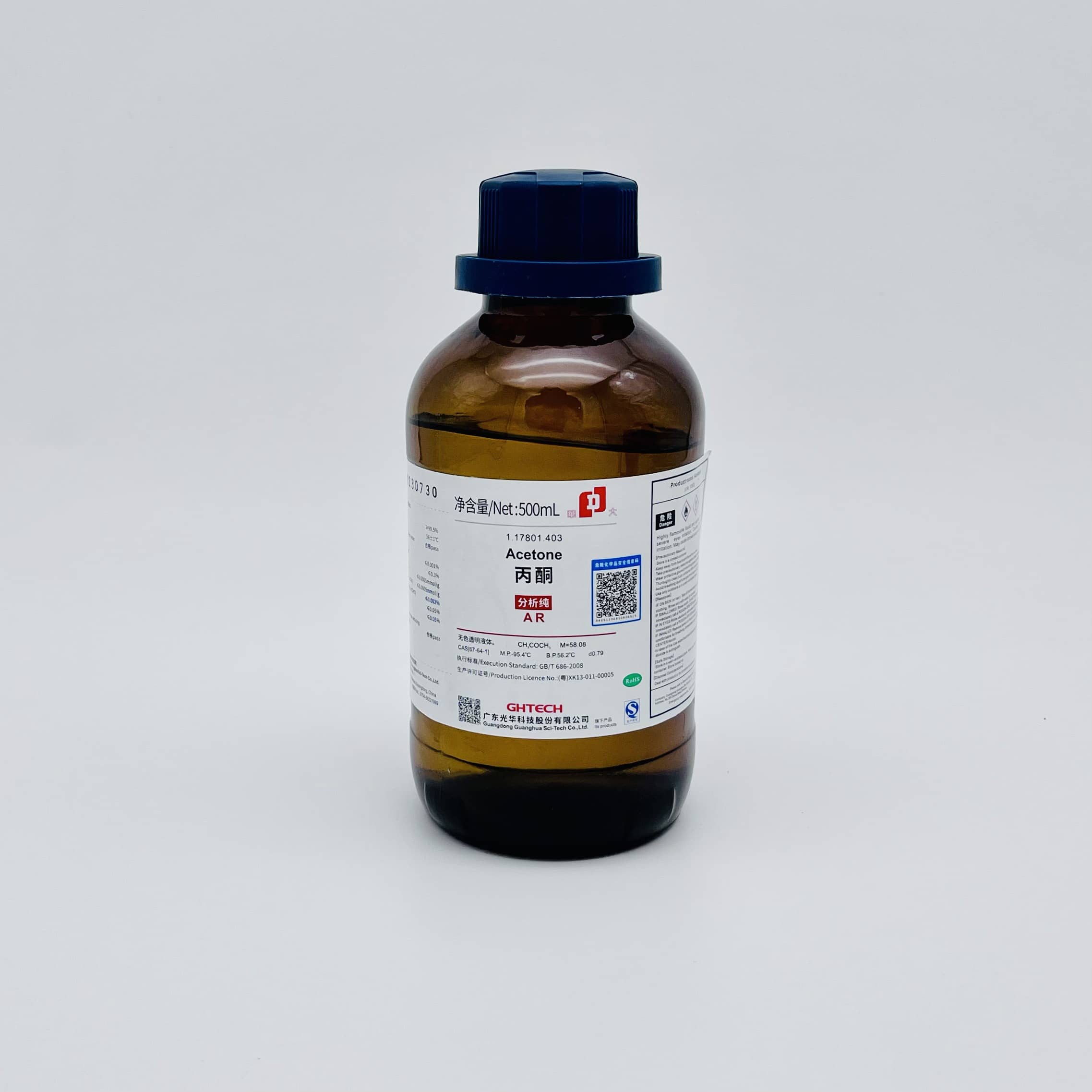 Hóa chất Acetone ≥ 99.5% (AR, Chai 500ML, GHTECH, Cas 67-64-1)
