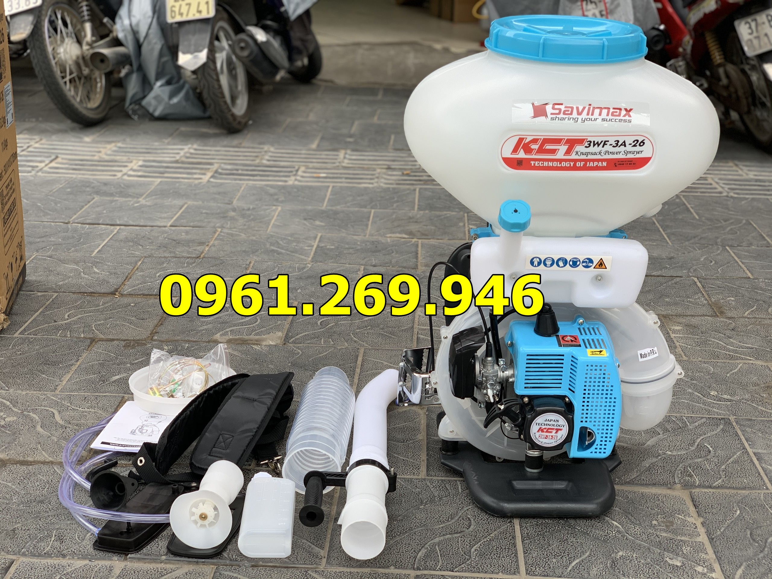 Máy phun hạt, xạ lúa, bón phân KCT 3WF-3A-26