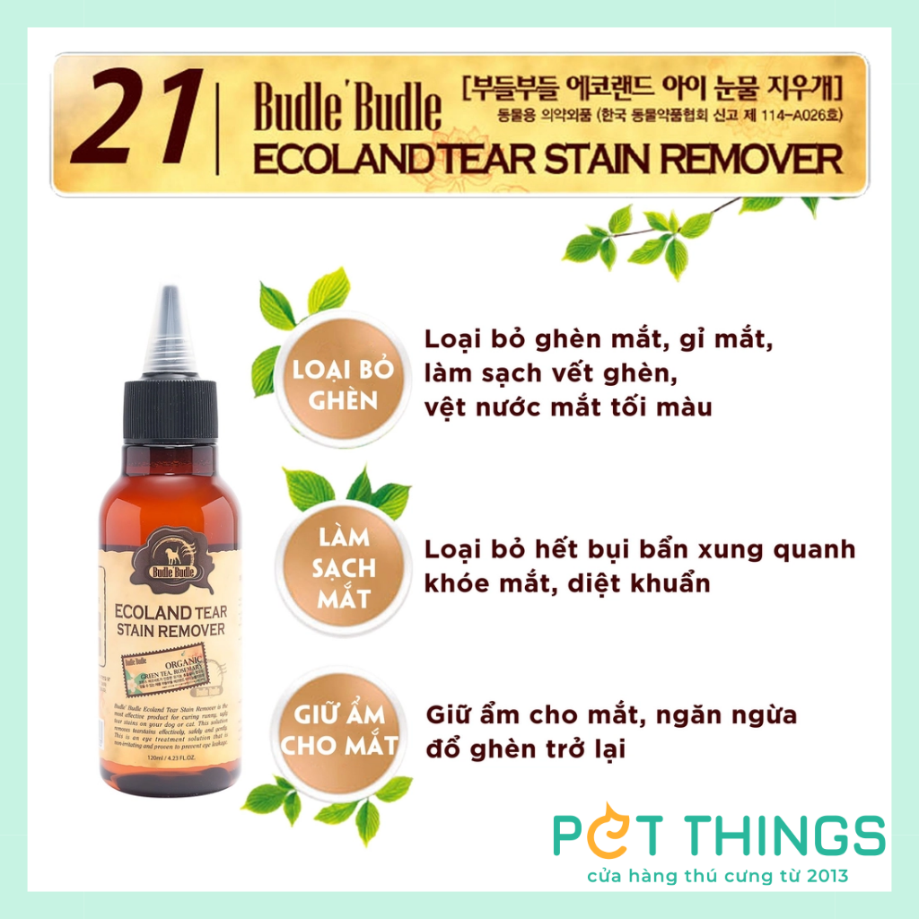 Budle Budle Tear Stand Remover 120ml For Dog