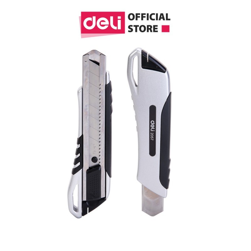 Mua Dao rọc giấy cao cấp DELI 2057,lưỡi dao 18mm bằng hợp kim Sk5 độ cứng cao,sắc bén.