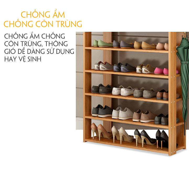 Kệ giày dép bằng gỗ 5 tầng