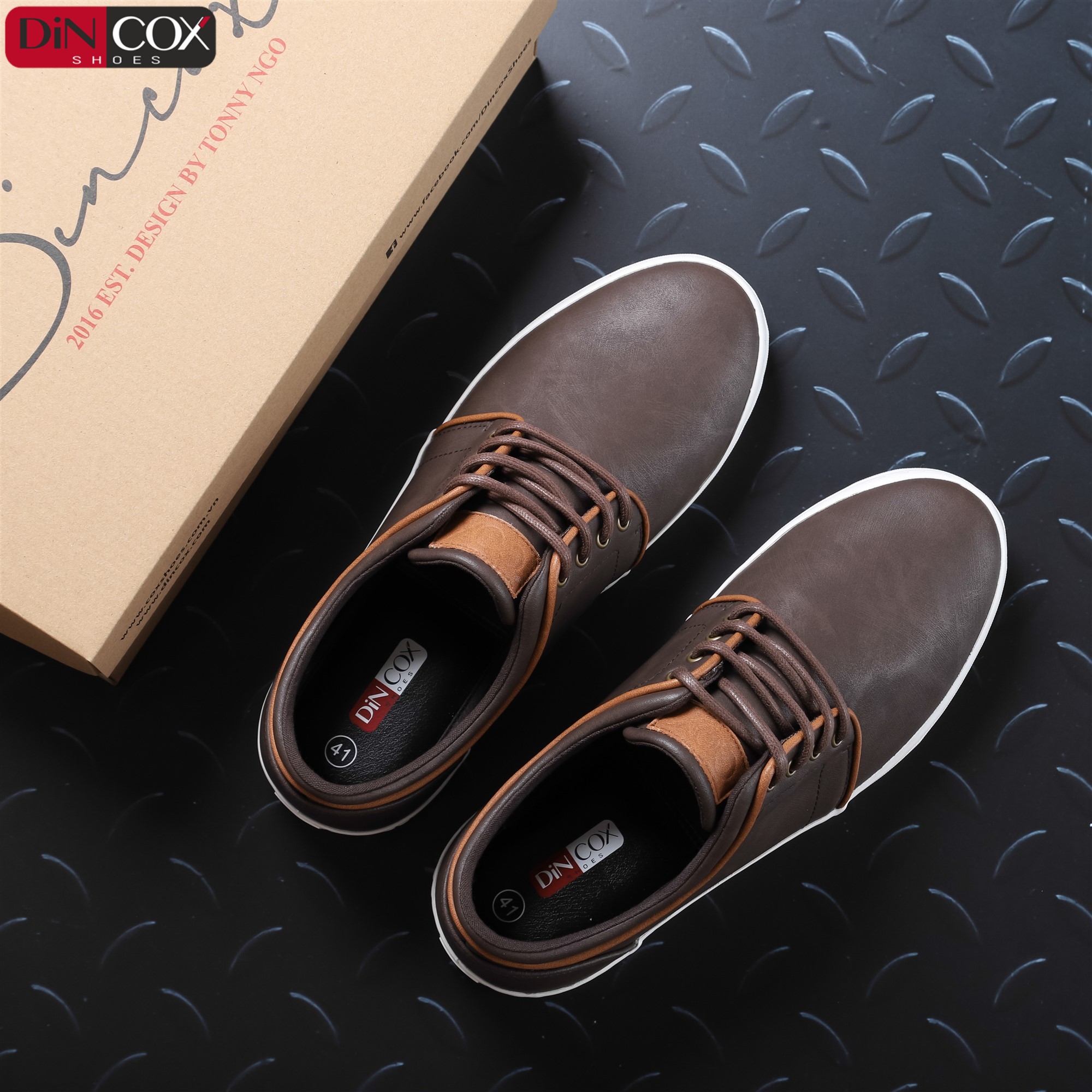 Giày Thể Thao Nam DinCox Dark Brown C03