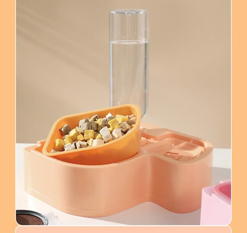 Food Bowl with 500ml Water Bottle for Dogs and Cats - T3 Pets Shop